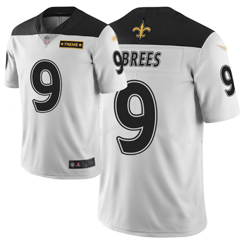 Men New Orleans Saints Limited White Drew Brees Jersey NFL Football 9 City Edition Jersey